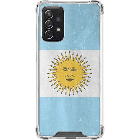 Argentina Flag Distressed Galaxy A72 5G Clear Case